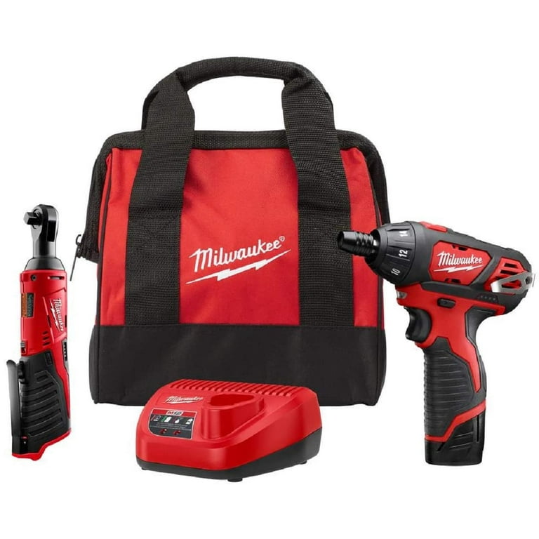 Milwaukee M12 12V Cordless Ratchet Hex Screwdriver Set with Battery and Charger Walmart