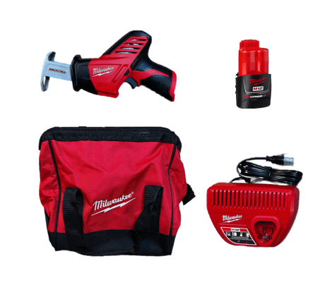 Milwaukee 2420-21 M12 HACKZALL Reciprocating Saw Kit  Includes Compact Cordless Saw with (1) 1.5 Ah Battery,  M12 Charger, & Tool Bag
