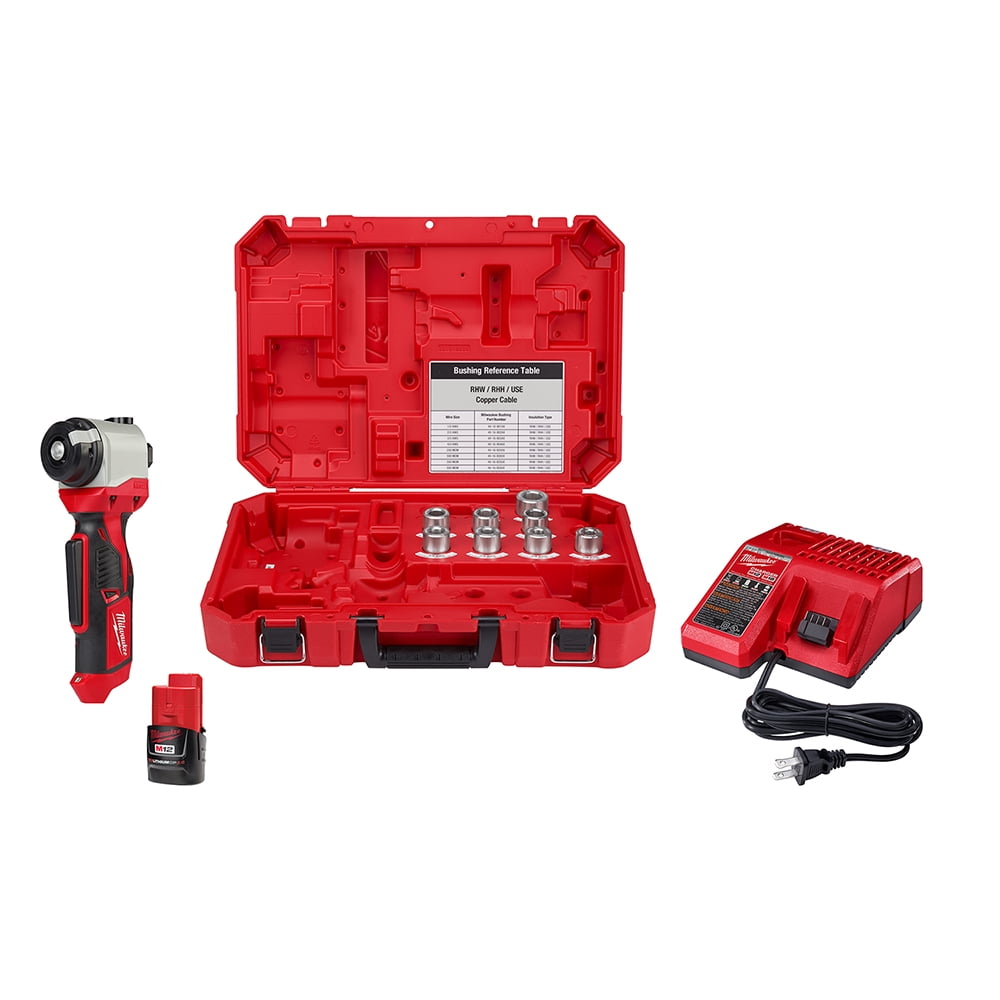 Milwaukee-2435X-21 M12 Cable Stripper Kit for Cu RHW / RHH / USE