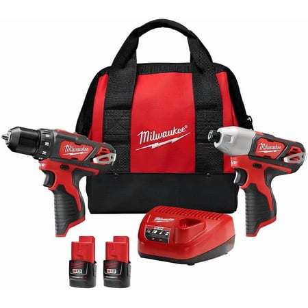 Milwaukee M12 12V Cordless Power Tool Combo Kit 1.5Ah, 2 Pack