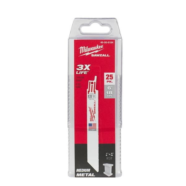 Milwaukee 25-pack 6  18 TPI SAWZALL Blades