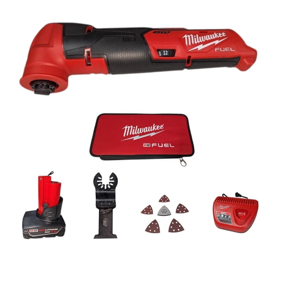 Milwaukee M12 FUEL Oscillating Multi-Tool Kit 2526-21XC 12V Cordless Brushless Power Tool with XC4.0 Battery Fastest Cut Speed, Low Vibration, Tool-Free Blade Change