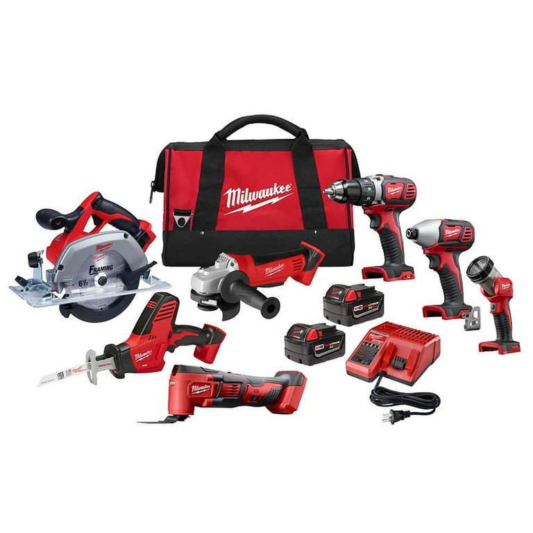 Milwaukee M18 18 Volt Lithium Ion Cordless Combo Tool Kit with Power Set Drill Driver Impact and Battery Walmart