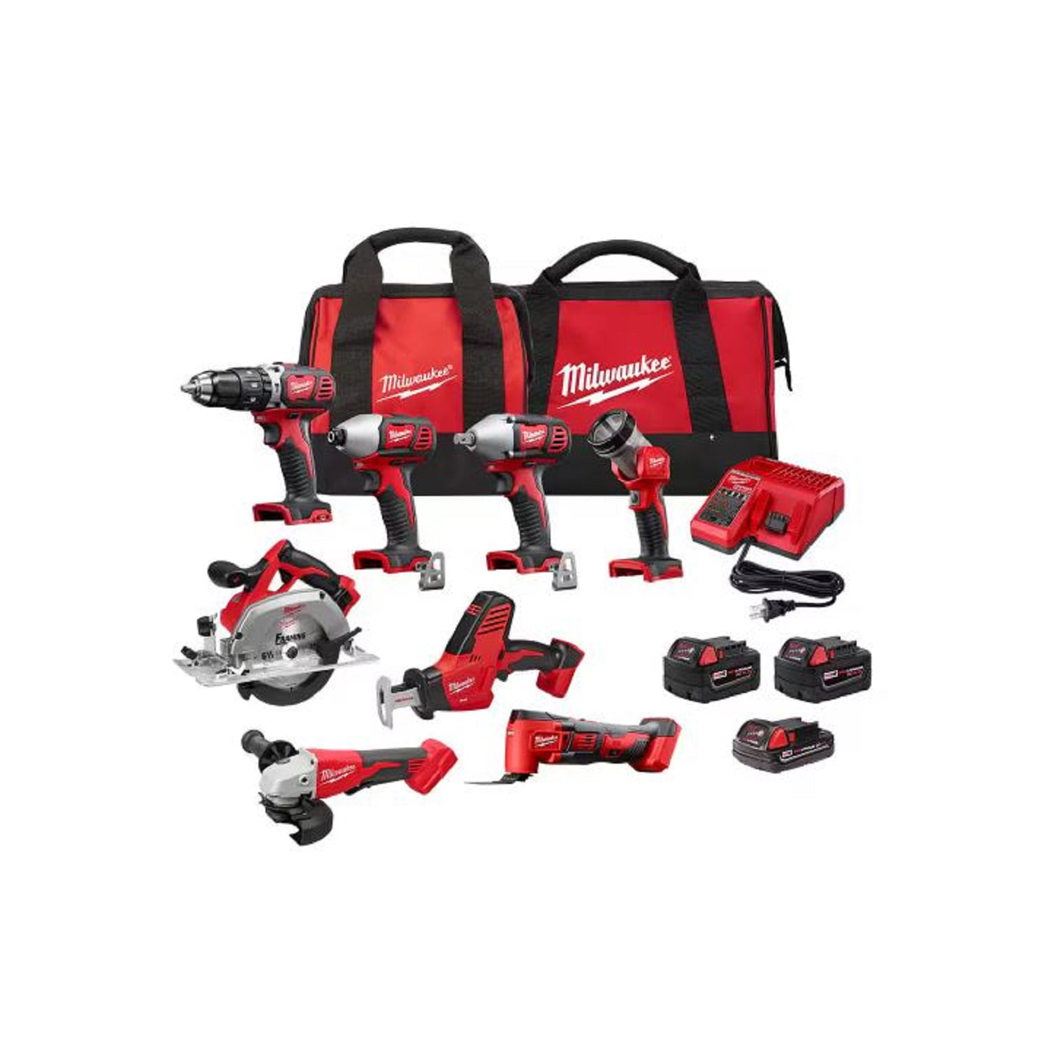 Milwaukee 2696-28 M18 18V Lithium-Ion Cordless Combo Kit (8-Tool