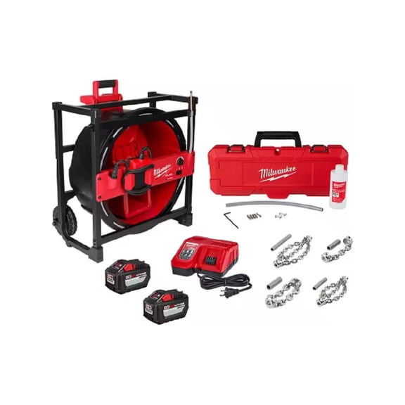Milwaukee Tool M18 FUEL High Speed Chain Snake for 1-1/2 Inch ‐ 4 Inch Pipes