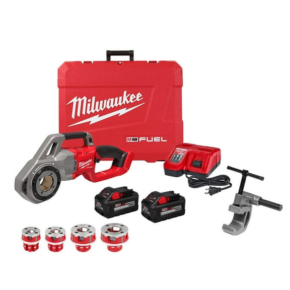 Milwaukee 2870-22 M18 Fuel Compact Pipe Threader W/ One-Key w/ 0.5" - 1.5" Compact Npt Forged Aluminum Die Heads