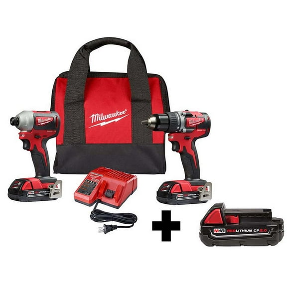 Milwaukee 2892-22CT - M18 18V 2-Tool Combo Kit with Free 2.0Ah Battery