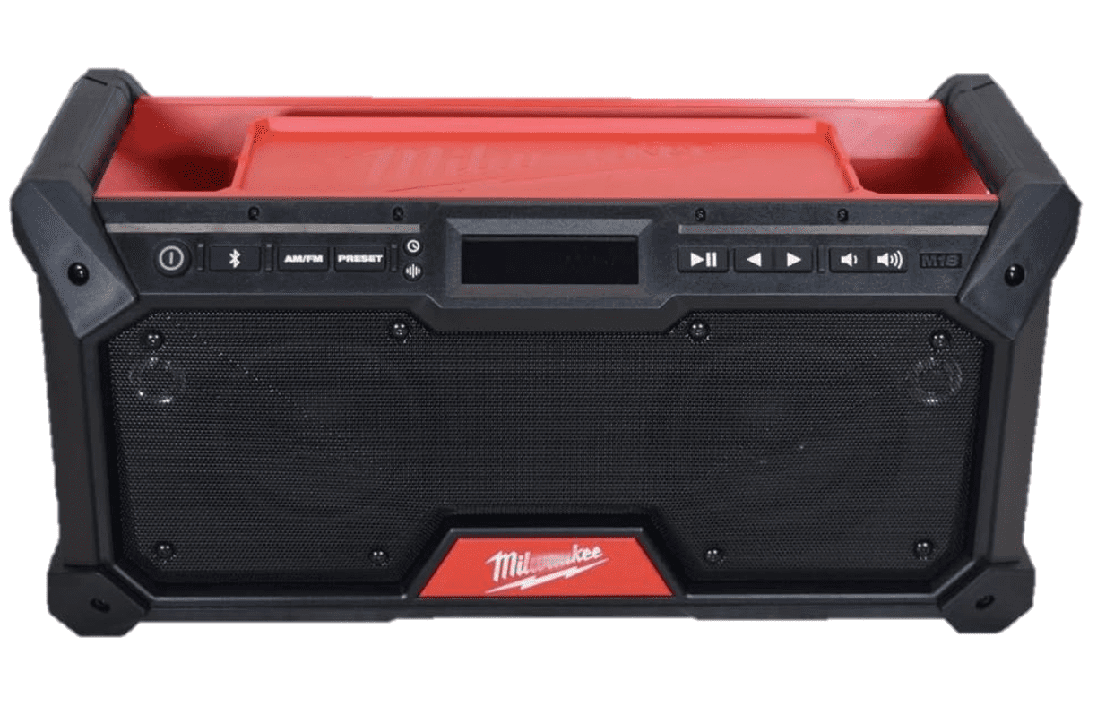 Milwaukee M18 Bluetooth Jobsite Radio (2952-20) – Dual 3.5 in Woofers, Bluetooth 5.0, AM/FM, USB-C Charging, Tool Only