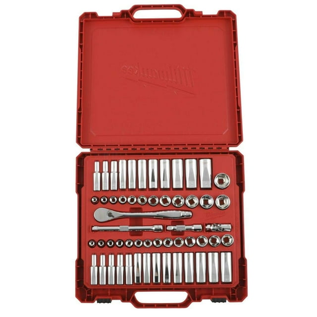 Milwaukee 3/8 in. Drive SAE/Metric Ratchet and Socket Mechanics Tool ...