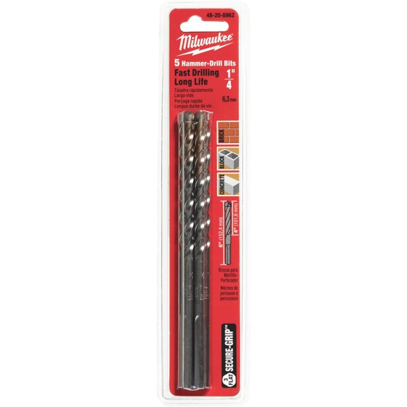 Milwaukee 3-Flat Secure-Grip Masonry Drill Bit