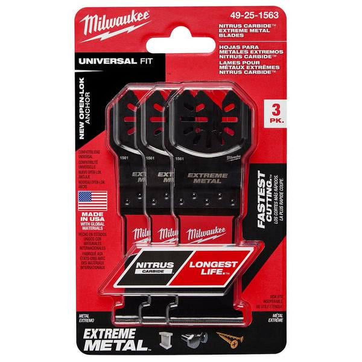 Milwaukee 3 Pack Universal Fit OPEN LOK Oscillating Multi Tool Blade Walmart