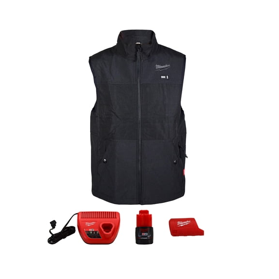 Milwaukee 305B-212X M12 Lithium Ion Black Heated Axis Vest Kit with Charger & Battery (XX-Large)