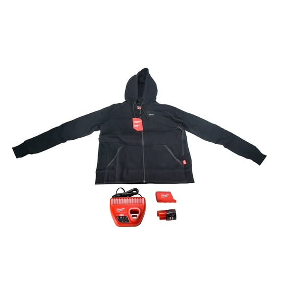 Milwaukee 336B-21L 12V Women's Heated Hoodie Kit Black (Large) with 2.0Ah Lithium Ion Battery & Charger