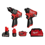 Milwaukee M12 FUEL 2-Tool Combo Kit 3497-22   1/2 in Hammer Drill and 1/4 in Impact Driver, 2 Batteries, Charger and Bag