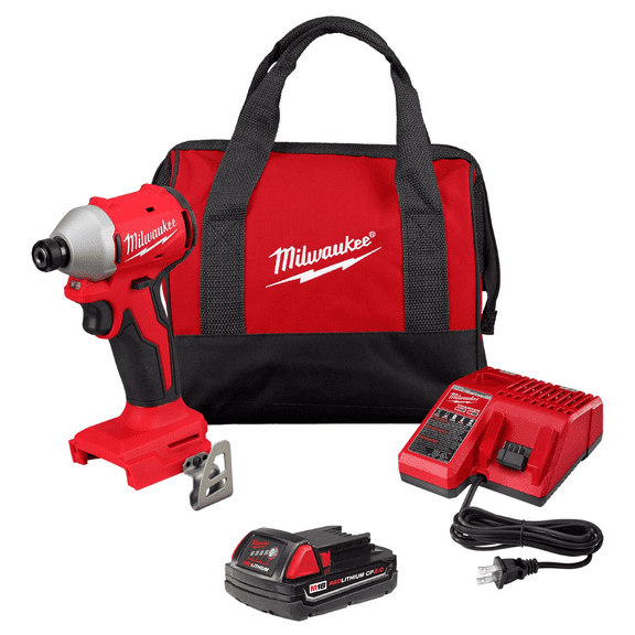 Milwaukee Tool M18 Compact Brushless 1/4 Hex Impact Driver Kit