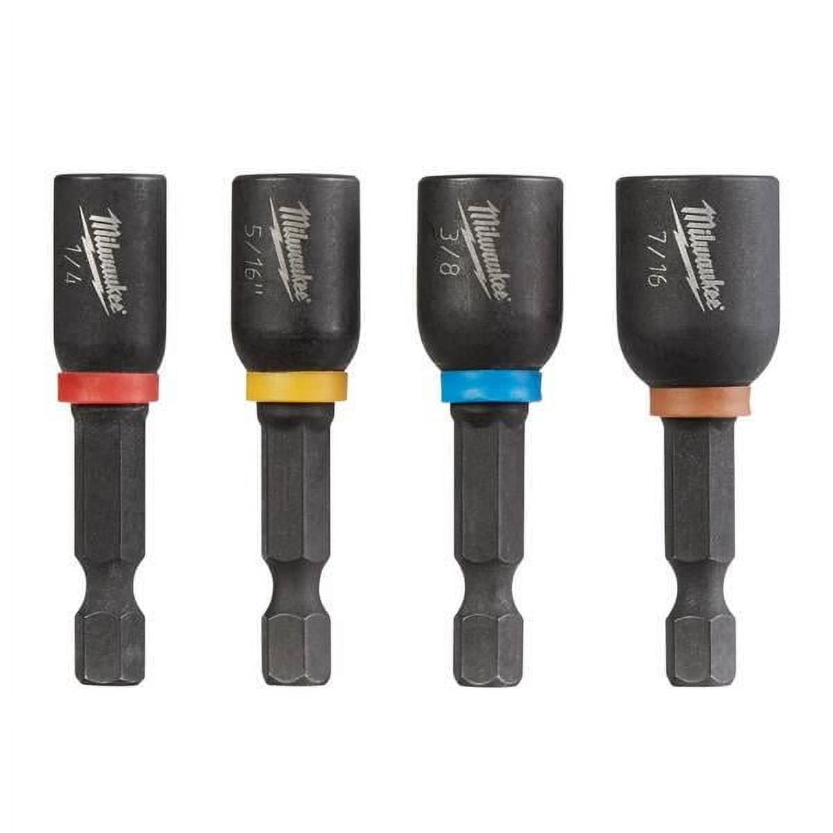 Milwaukee 4-Piece SHOCKWAVE 1-7/8 Magnetic Nut Driver Set