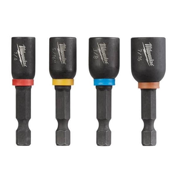 Milwaukee 4-Piece SHOCKWAVE 1-7/8 Magnetic Nut Driver Set