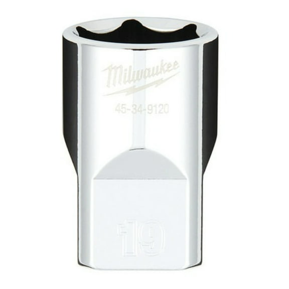 Milwaukee 45-34-9120 1/2" Drive 19MM Metric 6-Point Socket with FOUR FLAT Sides