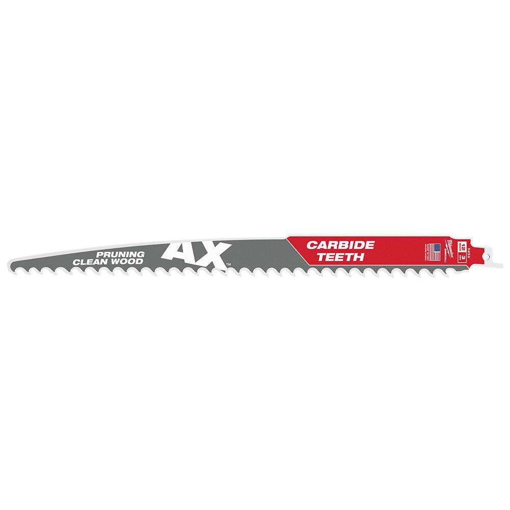 Milwaukee AX Sawzall 12 in. Carbide Pruning & Clean Wood Reciprocating Saw Blade 3 TPI 1 blade