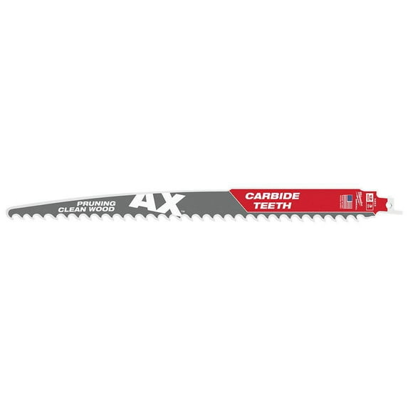Milwaukee AX Sawzall 12 in. Carbide Pruning & Clean Wood Reciprocating Saw Blade 3 TPI 1 blade
