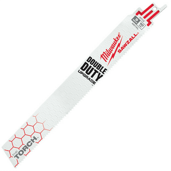 Milwaukee 48-00-5713 9 in. 10 TPI TORCH Thick Metal Cutting SAWZALL Reciprocating Saw Blades - pack of 5