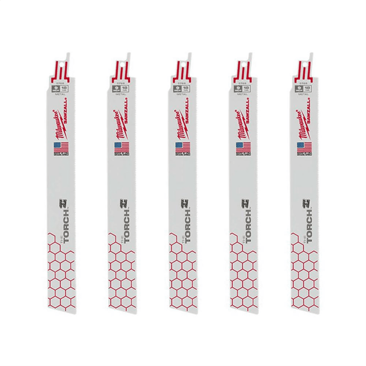 Milwaukee 48-00-5788 9" 18 TPI THE TORCH SAWZALL Blade (5 Pack)