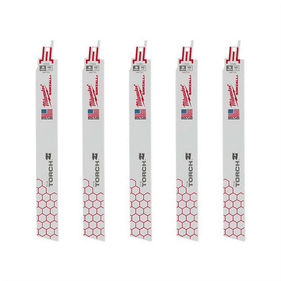 Milwaukee 48-00-5788 9" 18 TPI THE TORCH SAWZALL Blade (5 Pack)
