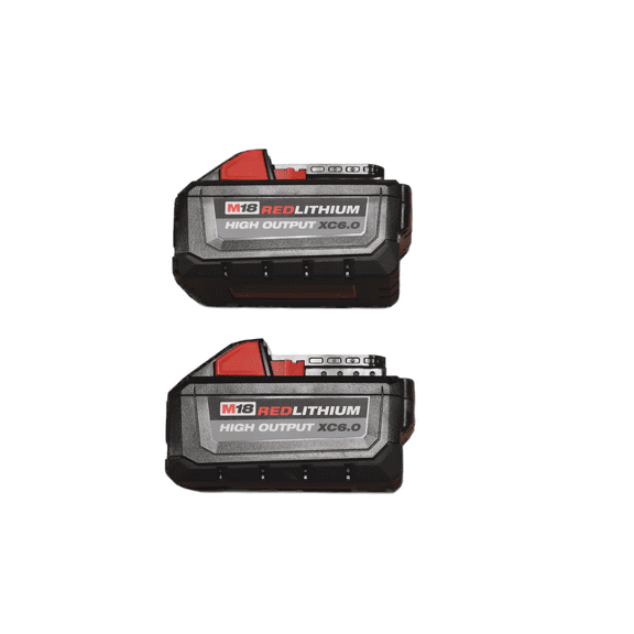 Milwaukee 48-11-1862 M18 REDLITHIUM HIGH OUTPUT XC 6.0Ah Battery Pack (2pc)
