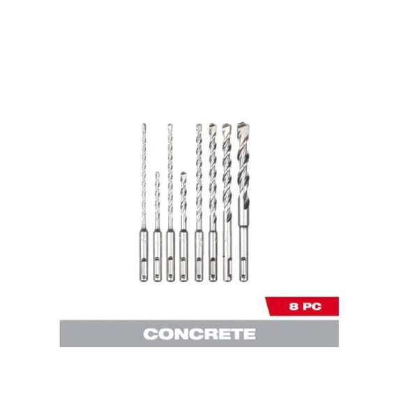 Milwaukee Tool 8pc. SDS Plus M/2 2-Cutter Drill Bit Kit