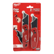 Milwaukee 48-22-1503 Press & Flip Fastback Folding Utility Knife W/ Blade Storage 2 Pack