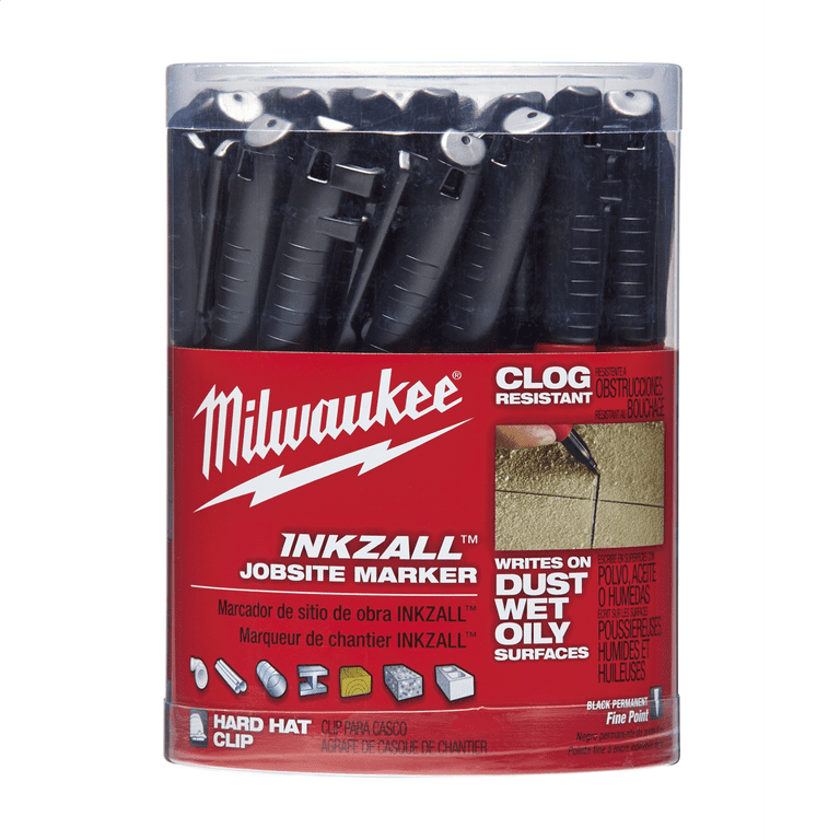 Indelible marker wide tip red Milwaukee