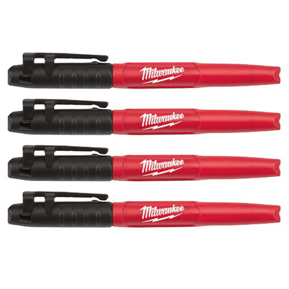 Milwaukee 48-22-3104 - INKZALL 4 Pieces Black Fine Point Markers