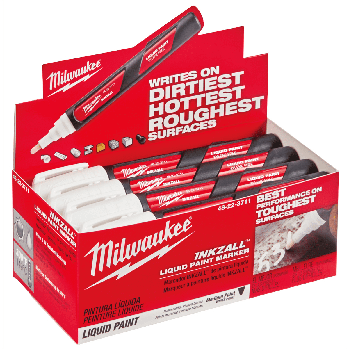 Milwaukee 48-22-3711 INKZALL White Paint Marker