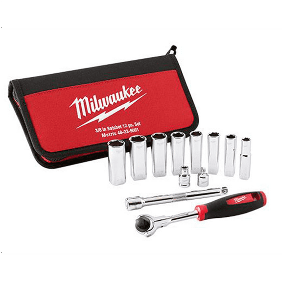 Milwaukee Tool 12pc 3/8" Drive Metric Socket Set
