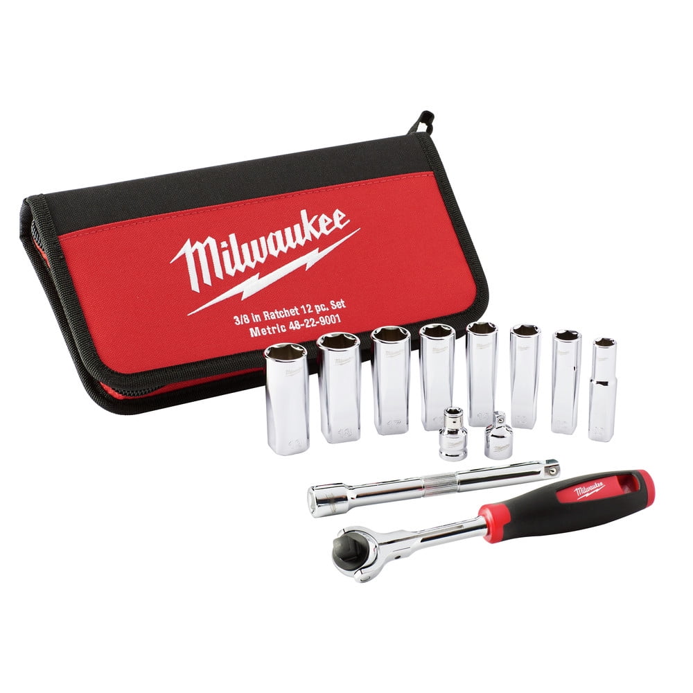 Milwaukee-48-22-9001 12-Piece 3/8 in. Drive Metric Socket Set