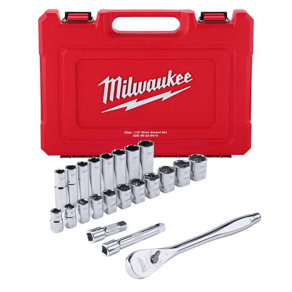 Milwaukee 48-22-9410 22 pc. 1/2" Socket Wrench Set (SAE)