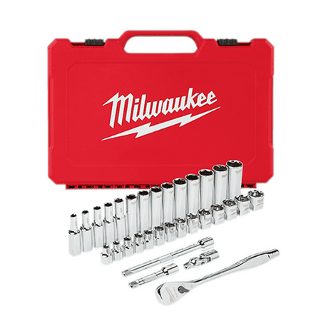 product image of Milwaukee Tool 3/8" Drive 32pc Ratchet & Socket Set - Metric