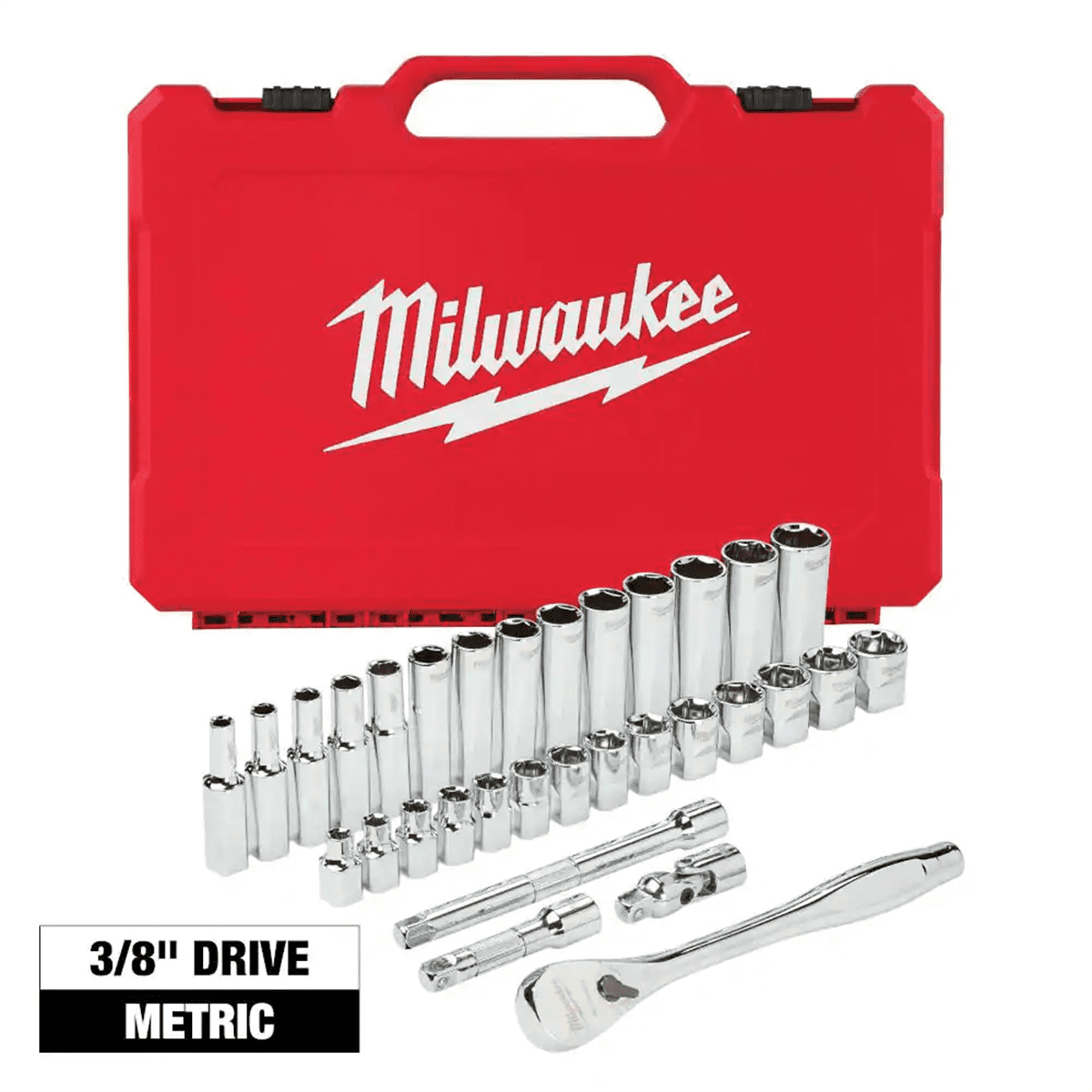 Milwaukee 48-22-9508 32PC SAE Ratchet and Socket Set with Flat Sides