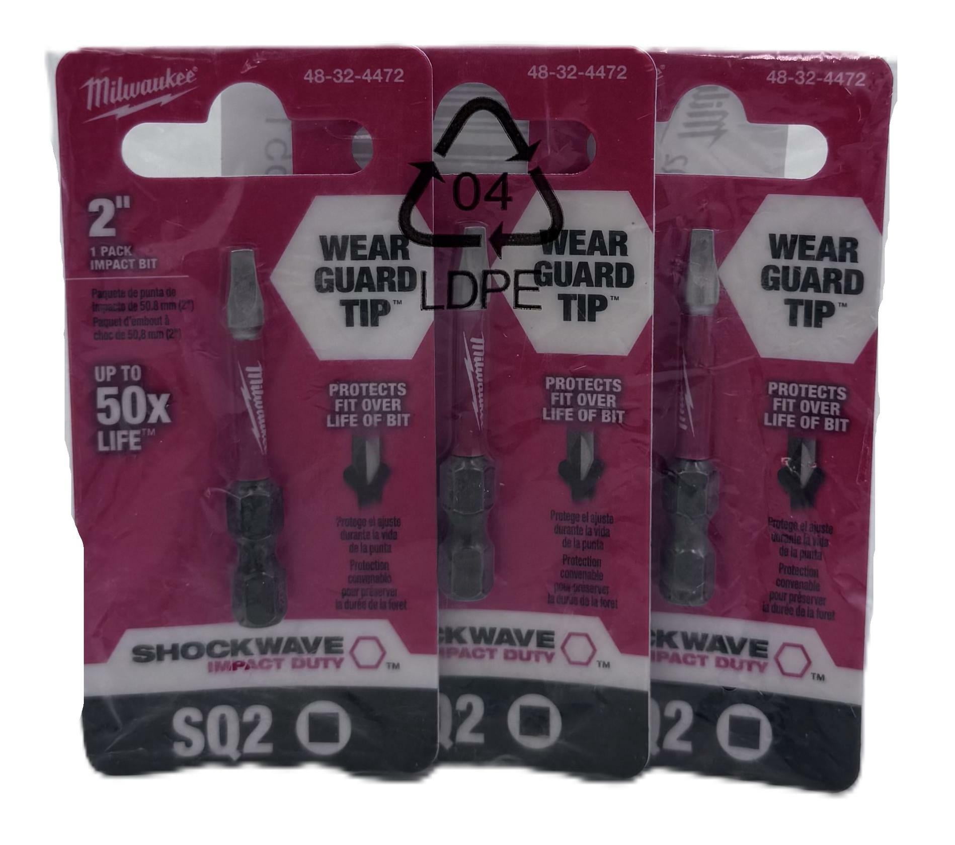 Milwaukee 48-32-4472 Shockwave 2 in. Impact Square Recess #2 Power Bit ...