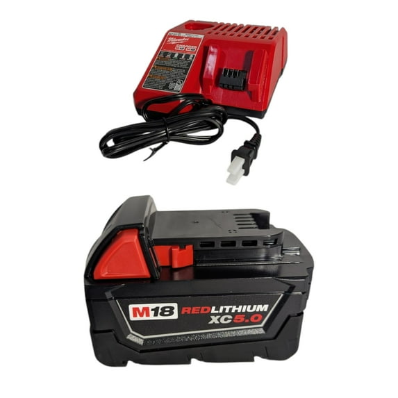 Milwaukee 48-59-1850 M18 REDLITHIUM XC 5.0Ah Battery & Charger Starter Kit