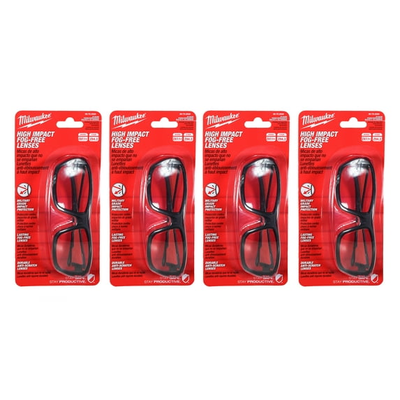 Milwaukee 48-73-2020 Clear High Performance Safety Glasses (4 Pack)
