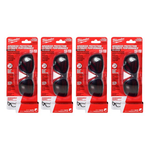 Milwaukee 48-73-2045 Polarized High Performance Safety Glasses with Gasket (4 Pack)