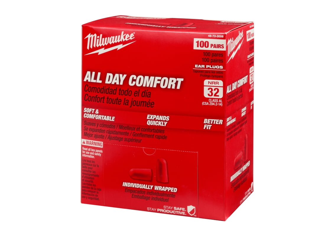Milwaukee 48-73-3006 PLUG EAR DISPOSABLE FOAM RED - pack of 100
