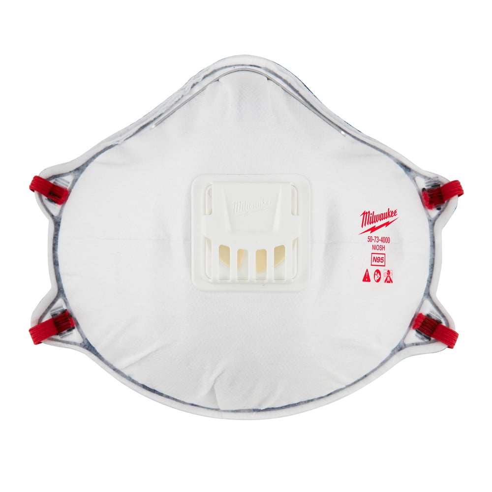 Milwaukee 48-73-4004 10-Piece N95 Valved Respirator with Gasket