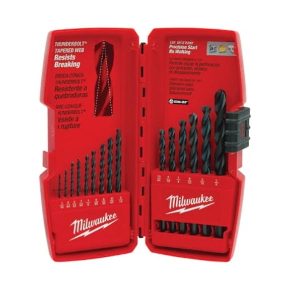 Milwaukee 48-89-2803 Thunderbolt Black Oxide Drill Bit Set, 15-Piece