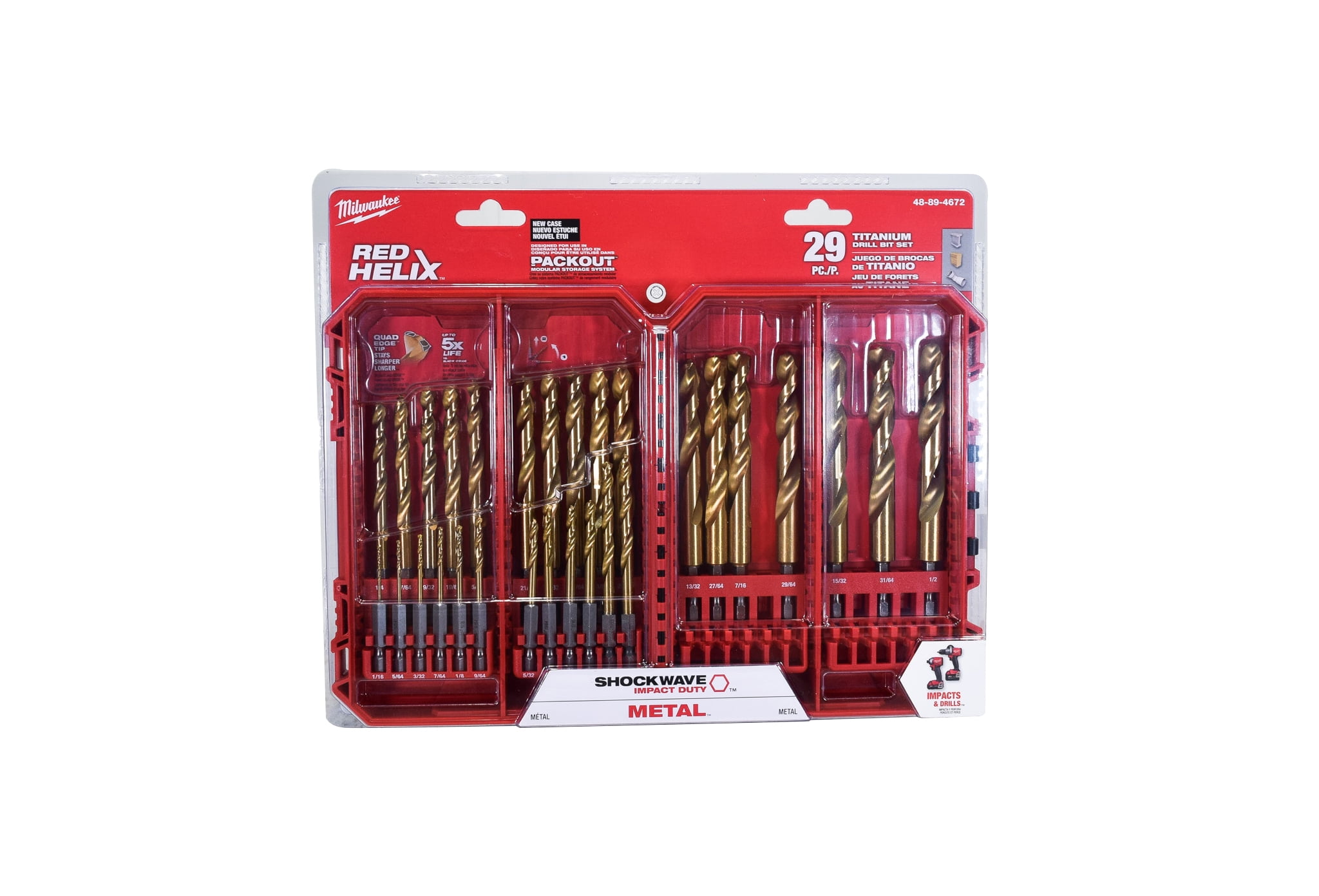 Milwaukee 48 89 4672 Impact Duty Titanium Drill Bit Set 29 Piece