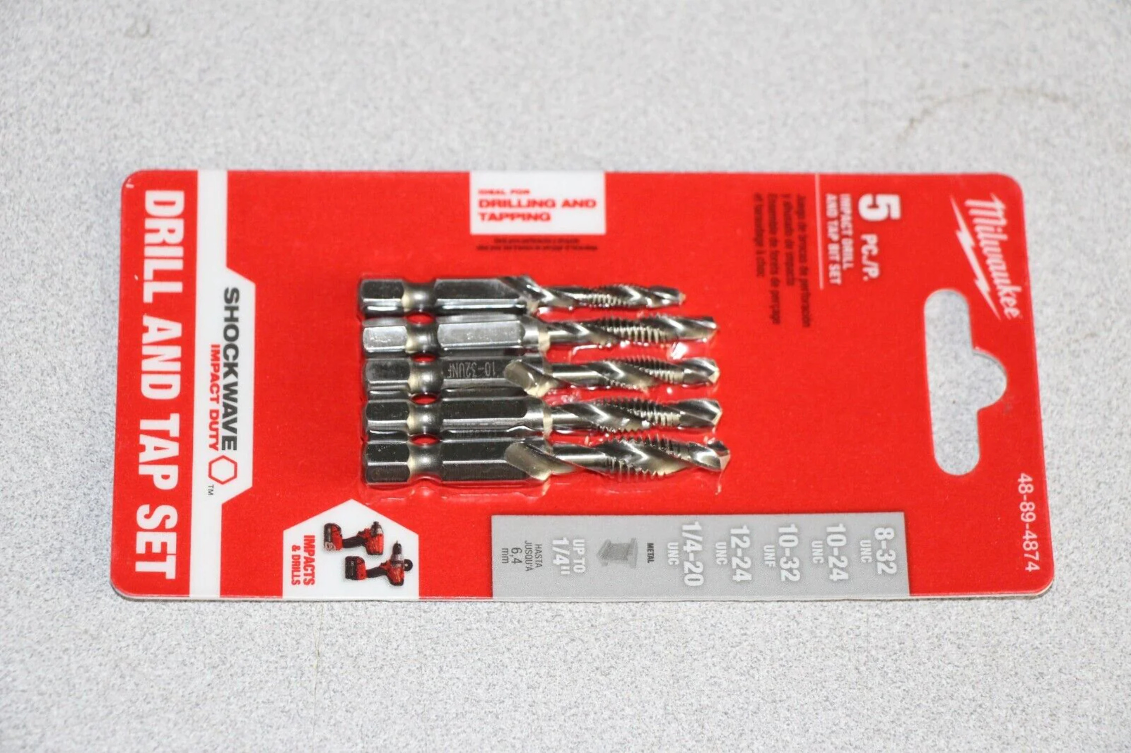 Milwaukee 48-89-4874 5pcs Drill and Tap Set NEW