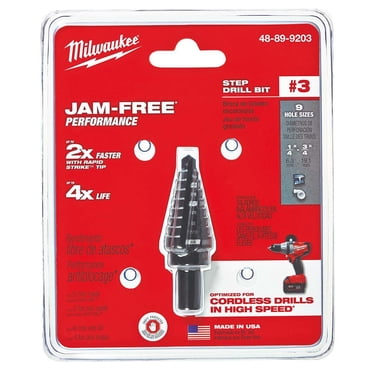 Milwaukee Step Bit #3 - 1/4" To 3/4" Unibit For Clean Metal Drilling