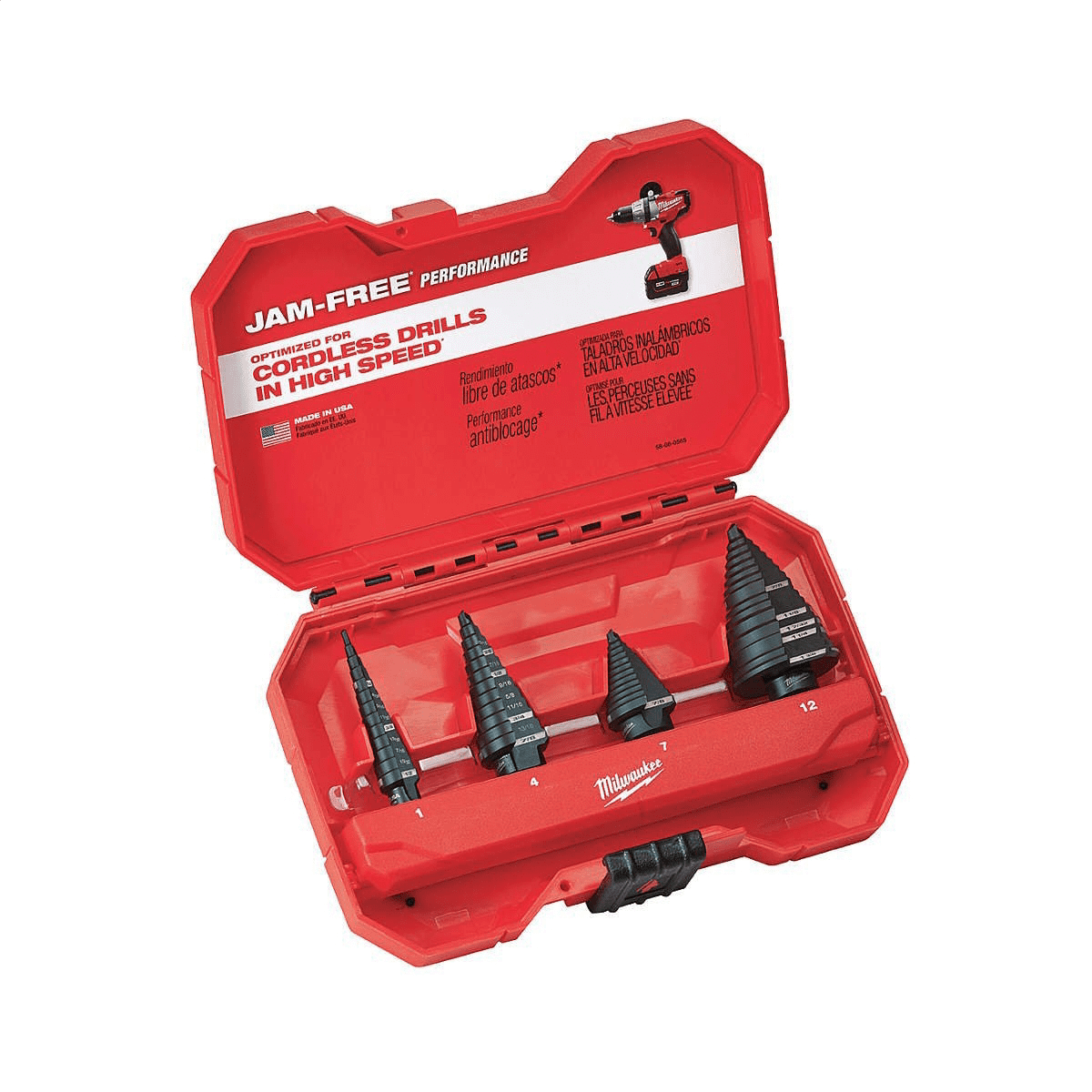 Milwaukee 48-89-9223 - 4-Piece Black Oxide Step Drill Bit Set