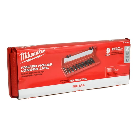 Milwaukee 49-22-8410 9 Piece Annular Cutter Kit With 3/4 in. Weldon Shank